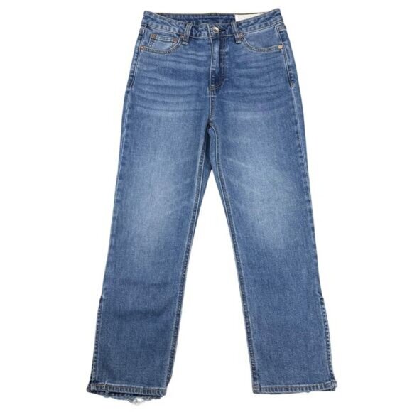 NWT RAG & BONE Nina High-Rise Ankle Flare Split Hem Jean Sz 25 Raw Destroyed Hem - Picture 3 of 10